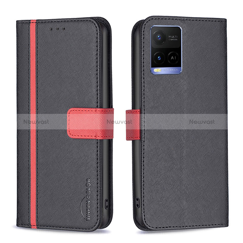 Leather Case Stands Flip Cover Holder B13F for Vivo Y21