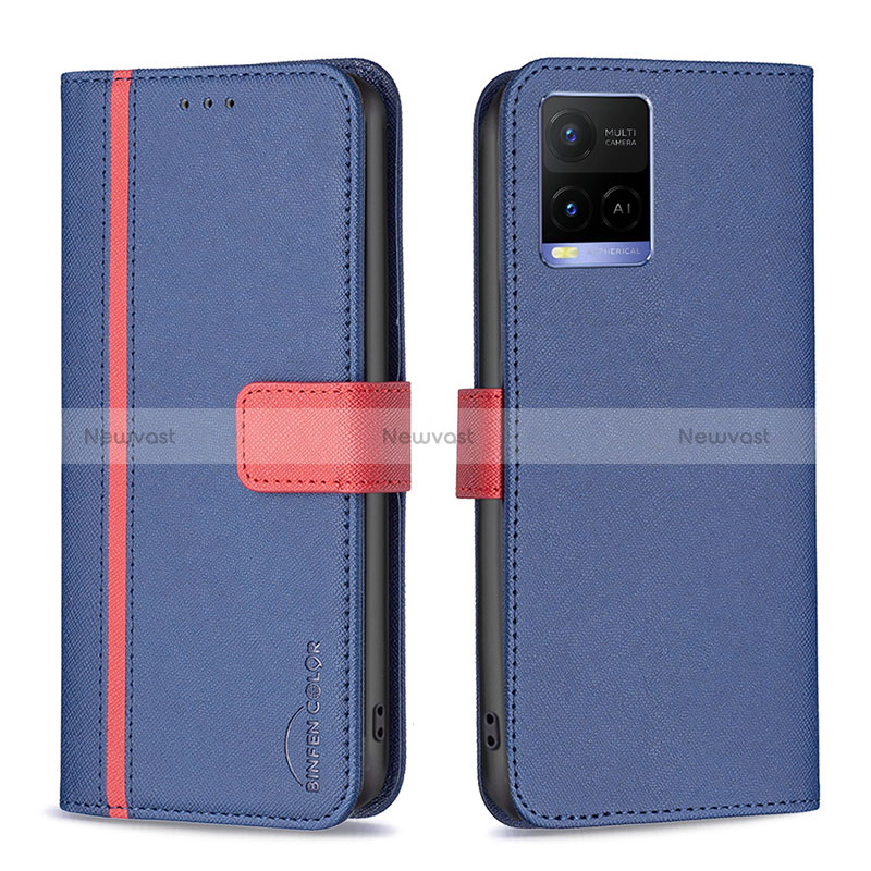 Leather Case Stands Flip Cover Holder B13F for Vivo Y21