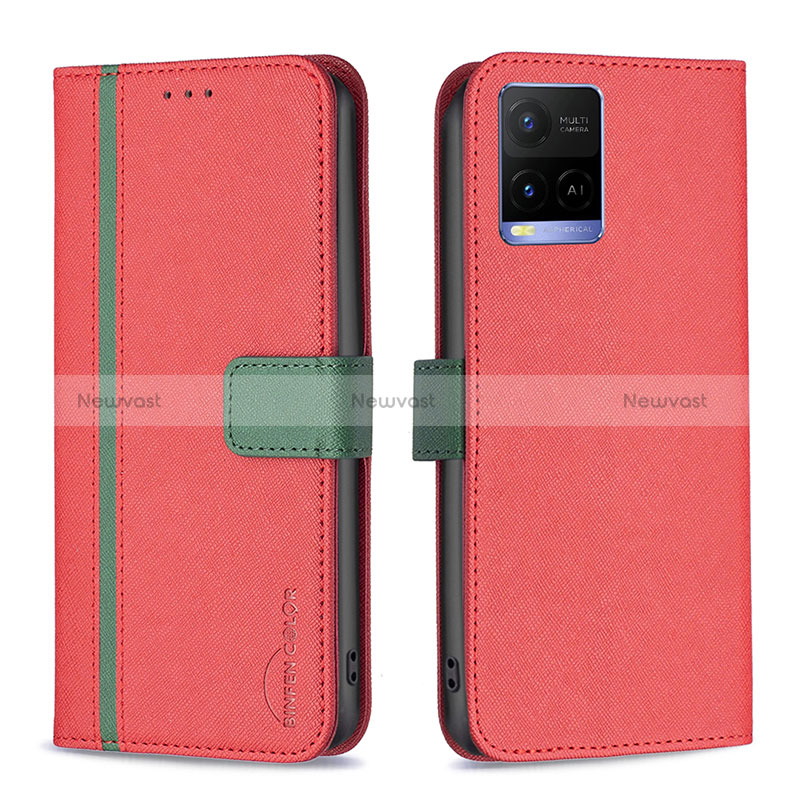 Leather Case Stands Flip Cover Holder B13F for Vivo Y21