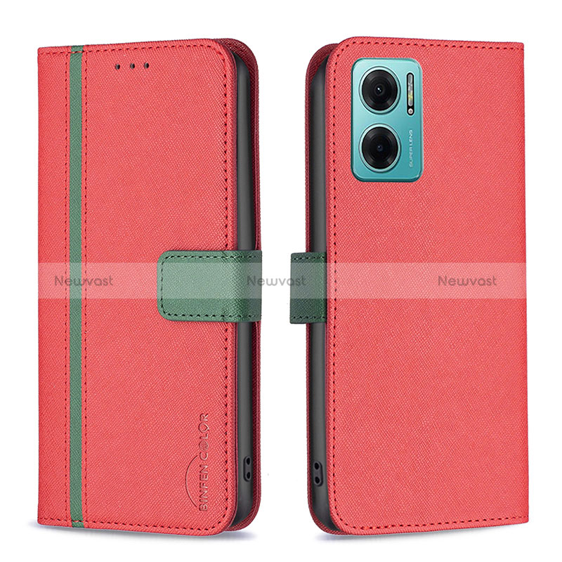 Leather Case Stands Flip Cover Holder B13F for Xiaomi Redmi 10 5G