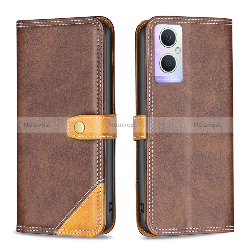 Leather Case Stands Flip Cover Holder B14F for Oppo A96 5G