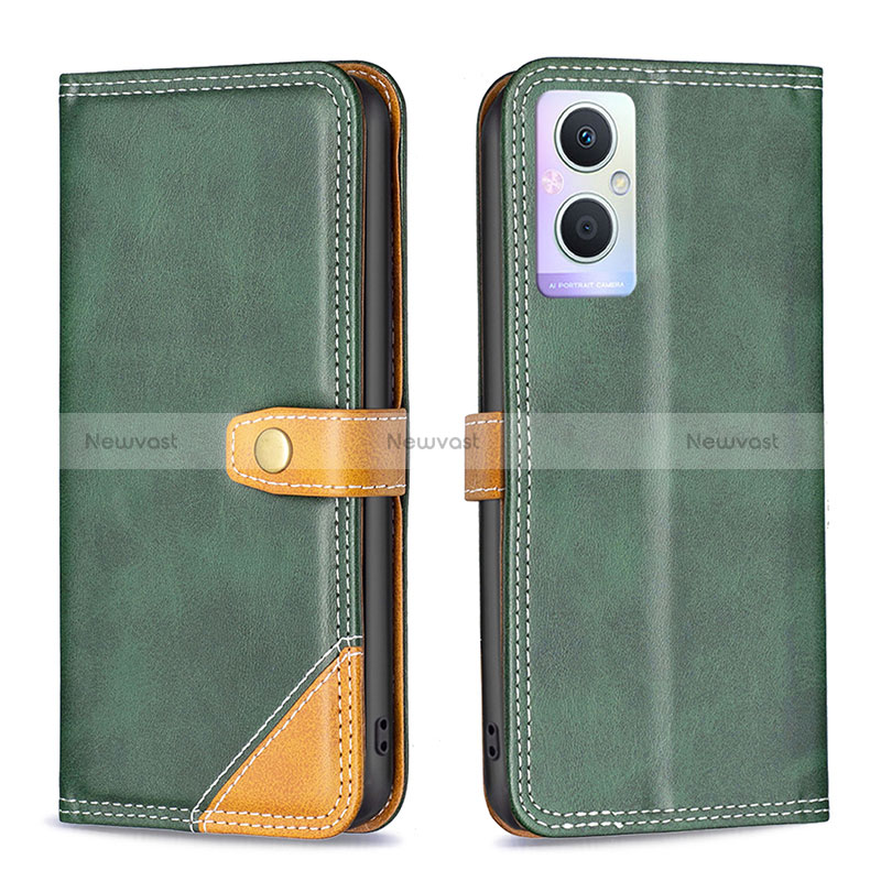 Leather Case Stands Flip Cover Holder B14F for Oppo A96 5G