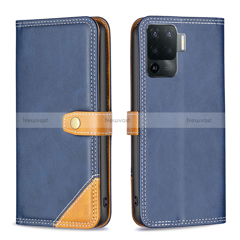 Leather Case Stands Flip Cover Holder B14F for Oppo Reno5 F