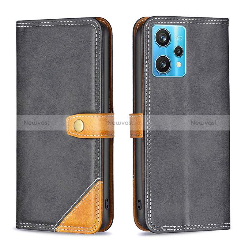 Leather Case Stands Flip Cover Holder B14F for Realme 9 4G