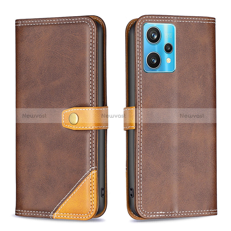 Leather Case Stands Flip Cover Holder B14F for Realme 9 4G