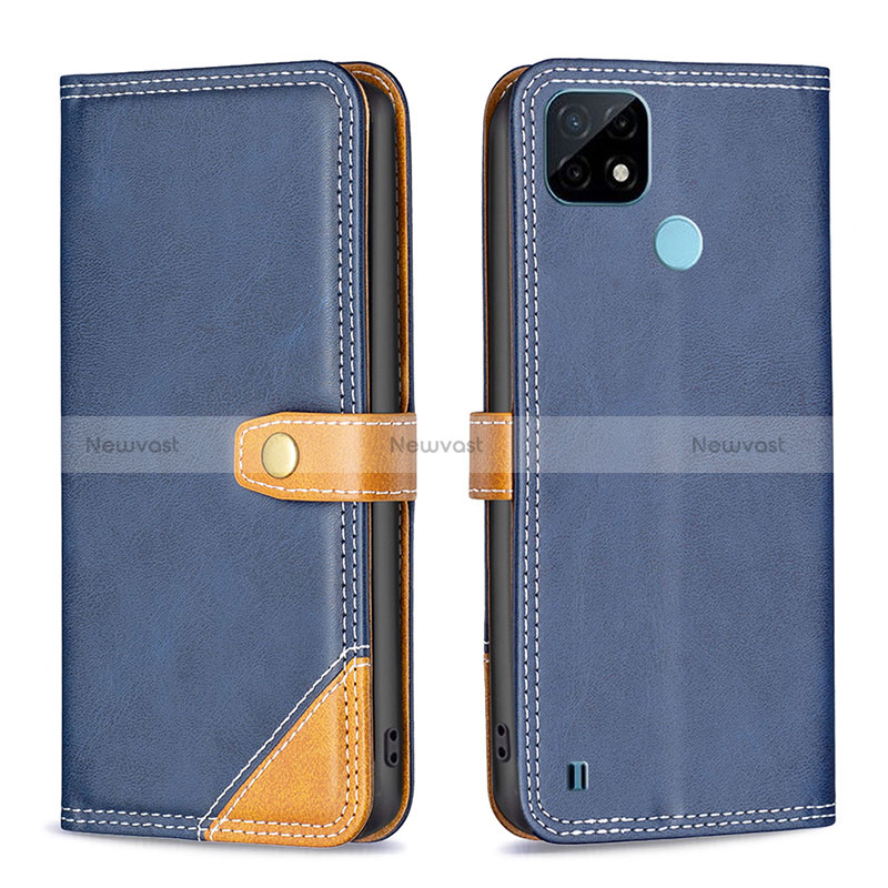 Leather Case Stands Flip Cover Holder B14F for Realme C21