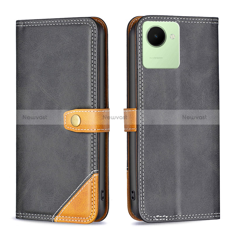 Leather Case Stands Flip Cover Holder B14F for Realme C30