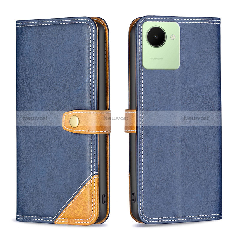 Leather Case Stands Flip Cover Holder B14F for Realme C30