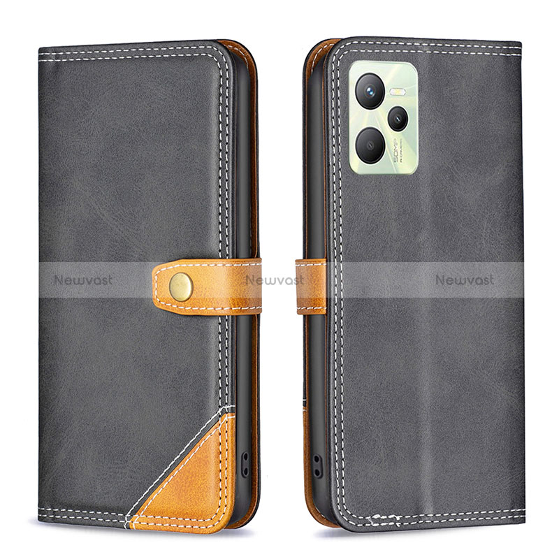 Leather Case Stands Flip Cover Holder B14F for Realme Narzo 50A Prime