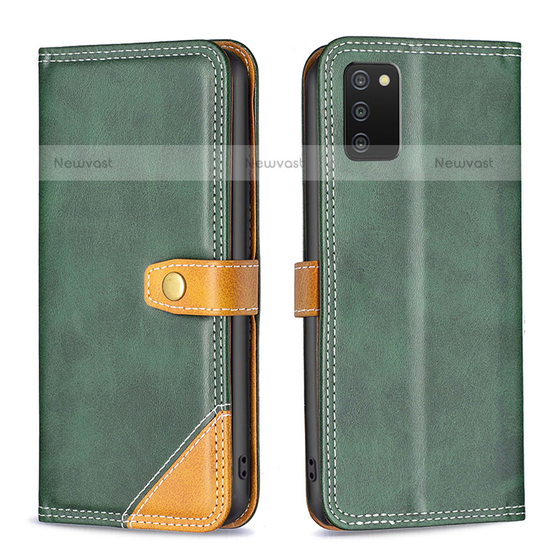 Leather Case Stands Flip Cover Holder B14F for Samsung Galaxy A02s