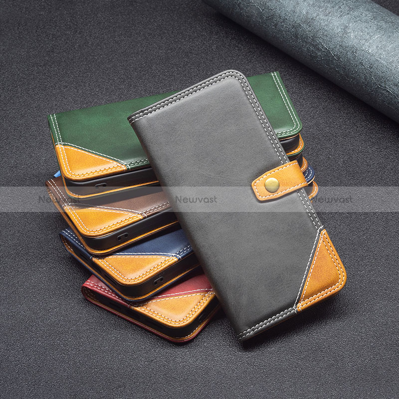 Leather Case Stands Flip Cover Holder B14F for Samsung Galaxy A03