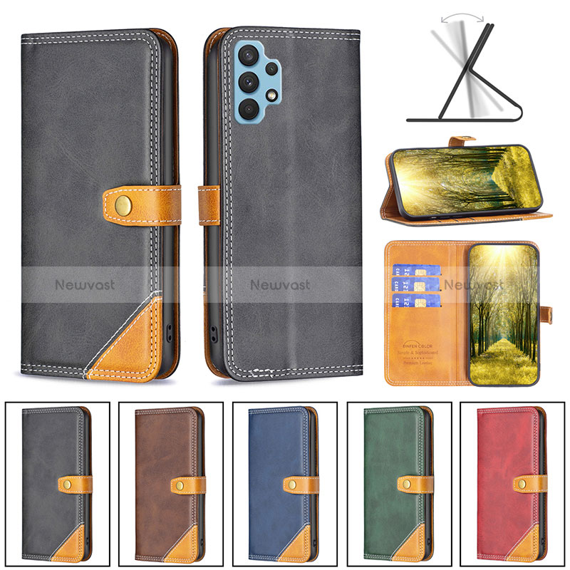 Leather Case Stands Flip Cover Holder B14F for Samsung Galaxy A32 4G