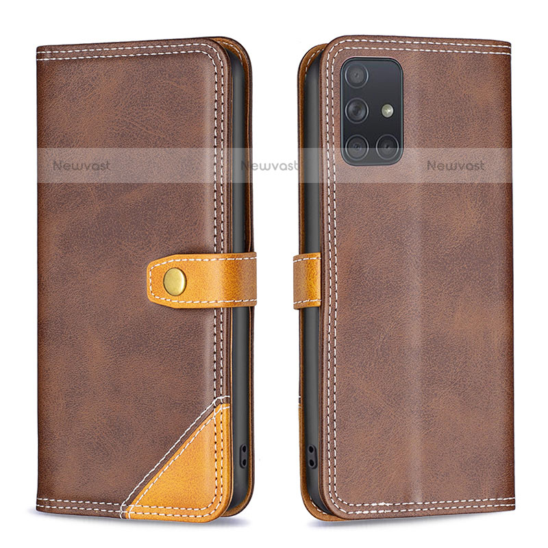 Leather Case Stands Flip Cover Holder B14F for Samsung Galaxy A71 4G A715
