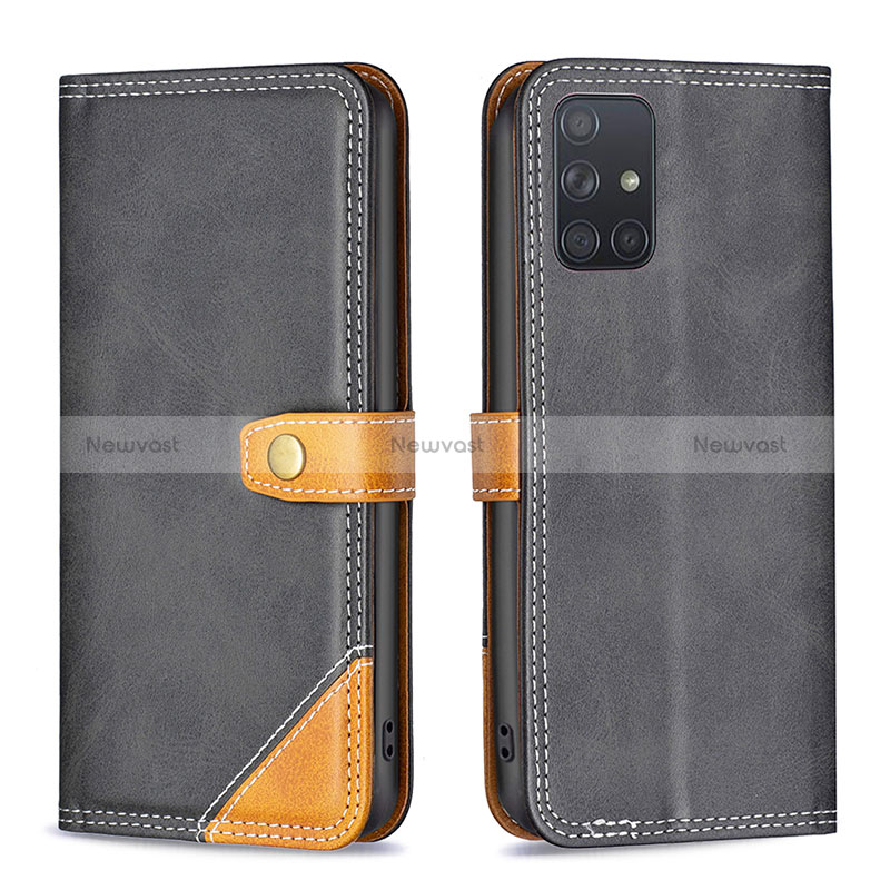 Leather Case Stands Flip Cover Holder B14F for Samsung Galaxy A71 5G