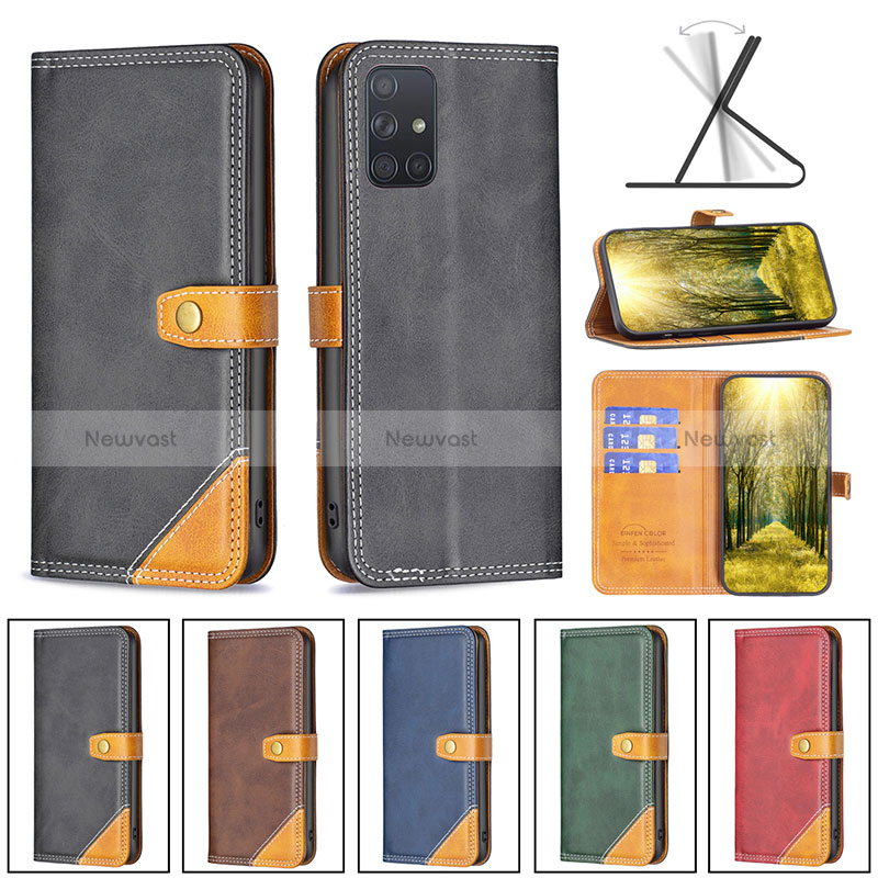 Leather Case Stands Flip Cover Holder B14F for Samsung Galaxy A71 5G