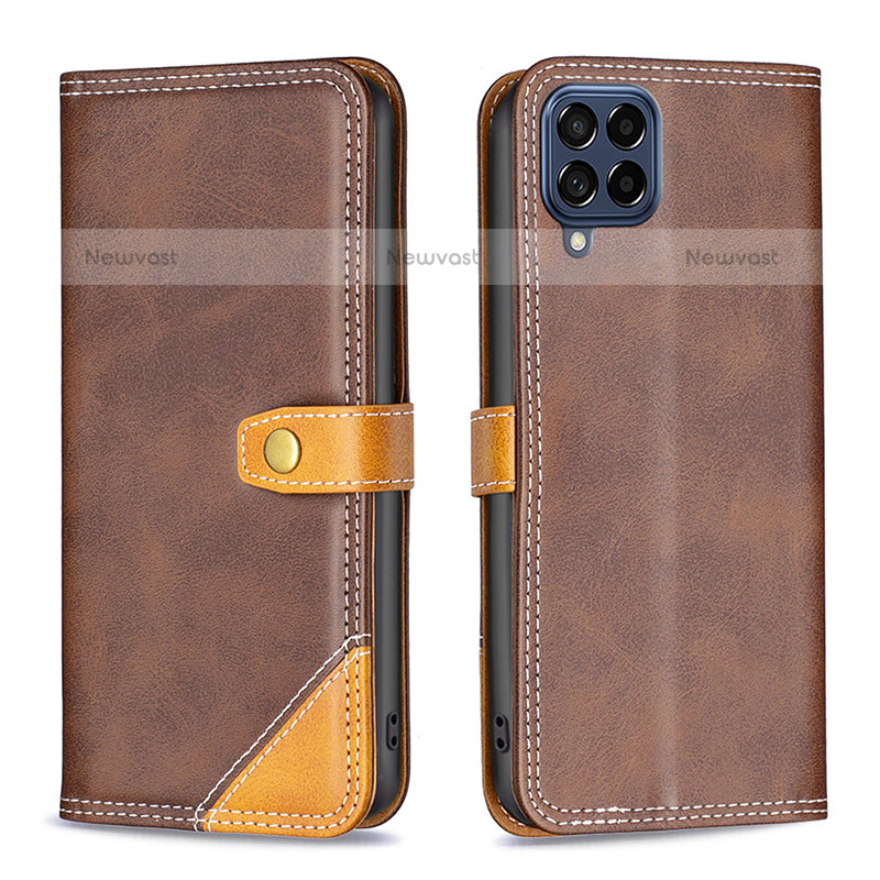 Leather Case Stands Flip Cover Holder B14F for Samsung Galaxy M53 5G