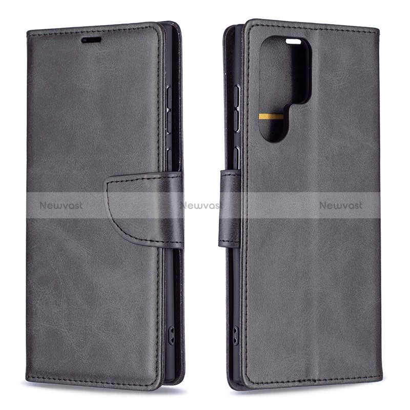 Leather Case Stands Flip Cover Holder B14F for Samsung Galaxy S24 Ultra 5G