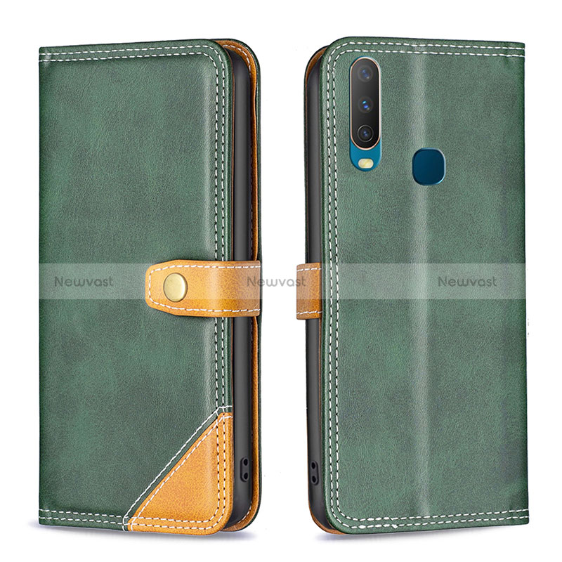 Leather Case Stands Flip Cover Holder B14F for Vivo Y11