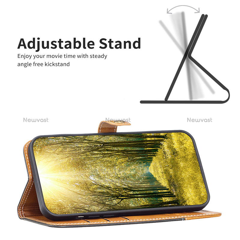 Leather Case Stands Flip Cover Holder B14F for Xiaomi Redmi 10 (2022)