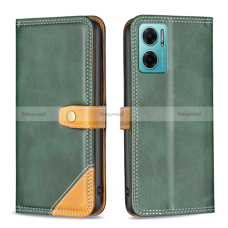 Leather Case Stands Flip Cover Holder B14F for Xiaomi Redmi 10 5G