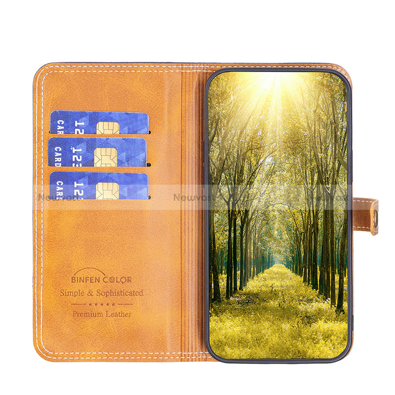 Leather Case Stands Flip Cover Holder B14F for Xiaomi Redmi 10 5G