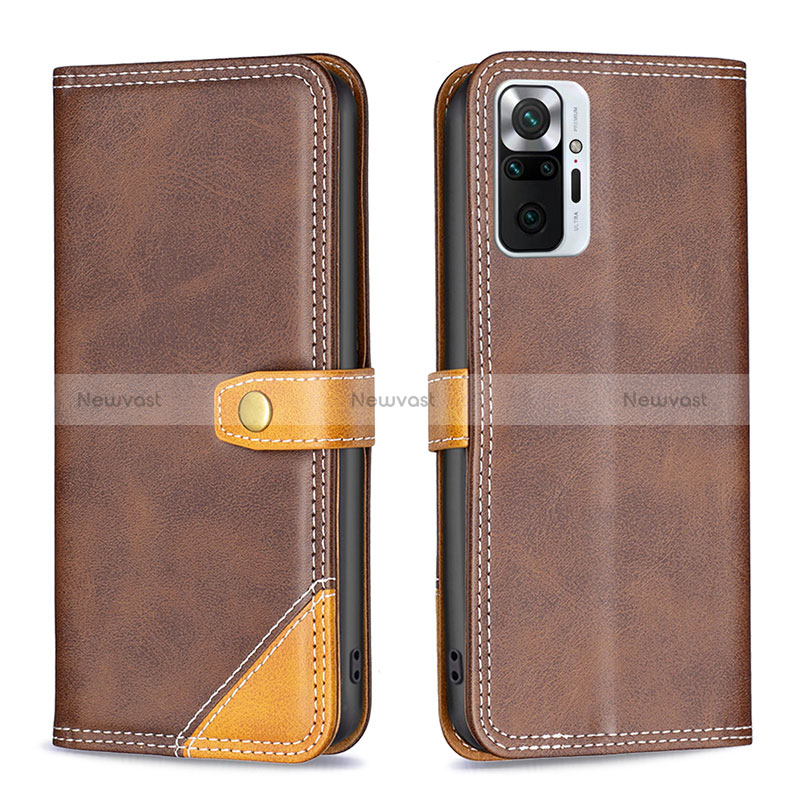 Leather Case Stands Flip Cover Holder B14F for Xiaomi Redmi Note 10 Pro Max