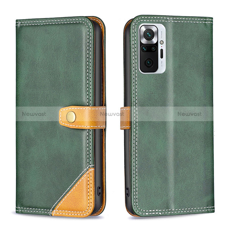 Leather Case Stands Flip Cover Holder B14F for Xiaomi Redmi Note 10 Pro Max