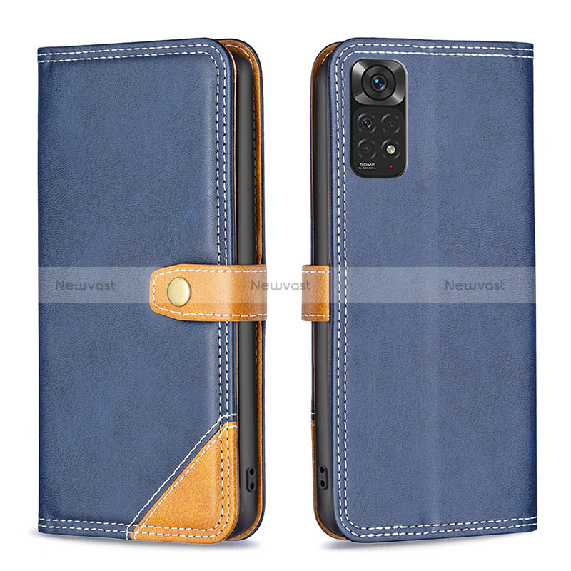 Leather Case Stands Flip Cover Holder B14F for Xiaomi Redmi Note 11S 4G