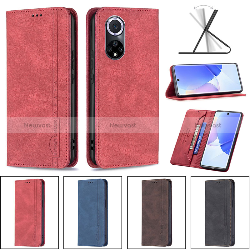 Leather Case Stands Flip Cover Holder B15F for Huawei Nova 9