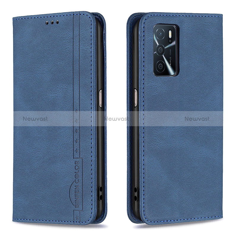 Leather Case Stands Flip Cover Holder B15F for Oppo A16