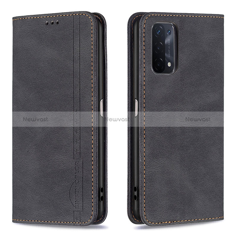 Leather Case Stands Flip Cover Holder B15F for Oppo A74 5G