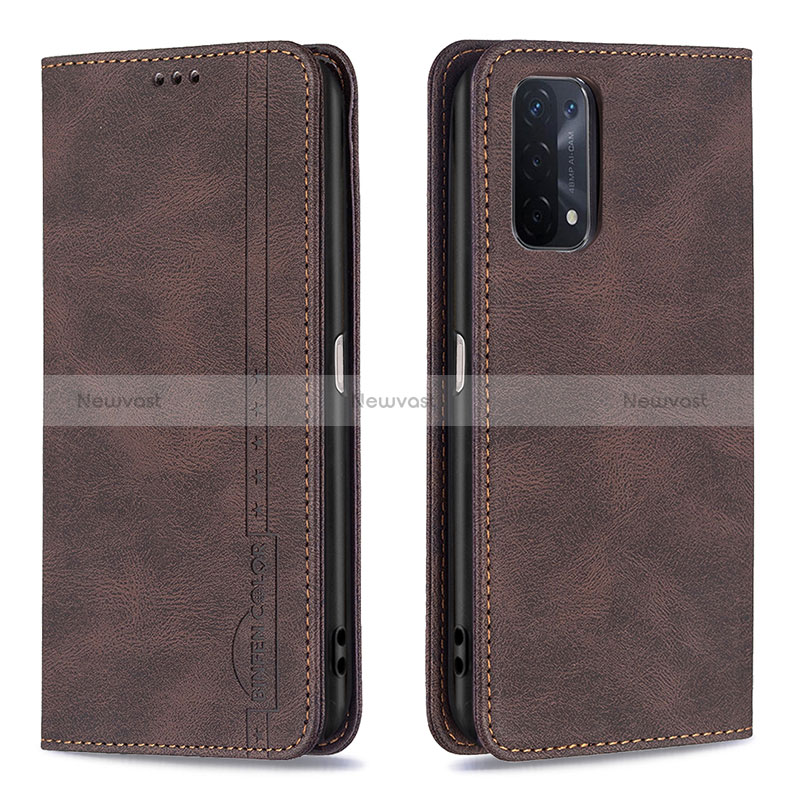 Leather Case Stands Flip Cover Holder B15F for Oppo A74 5G