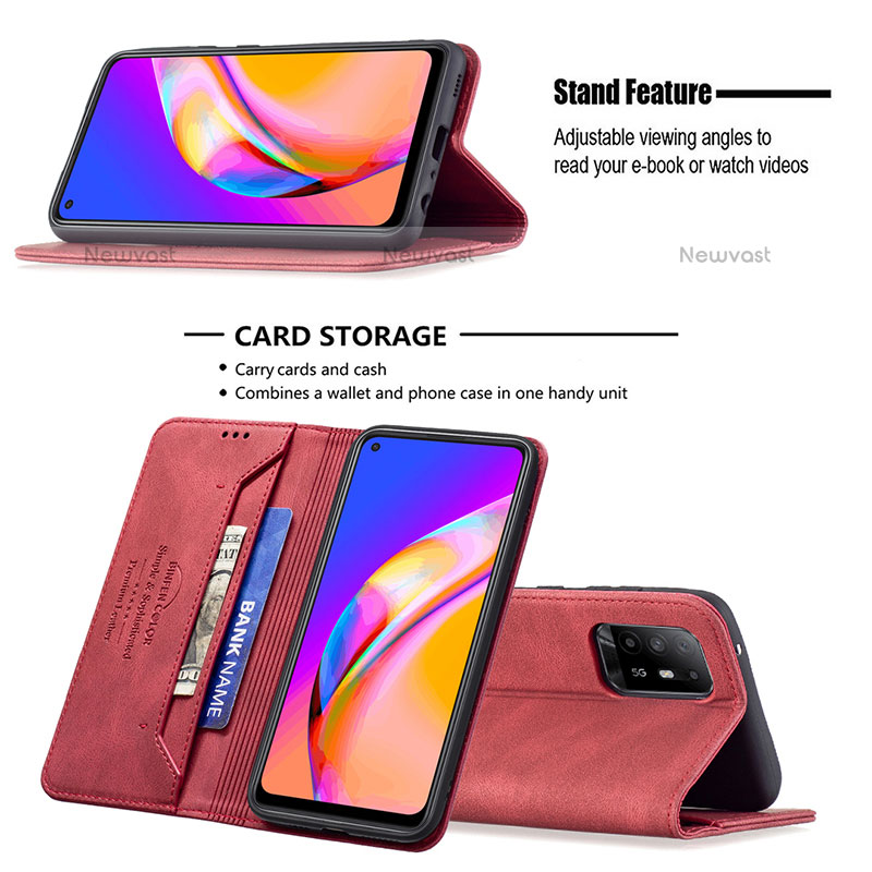 Leather Case Stands Flip Cover Holder B15F for Oppo A94 5G