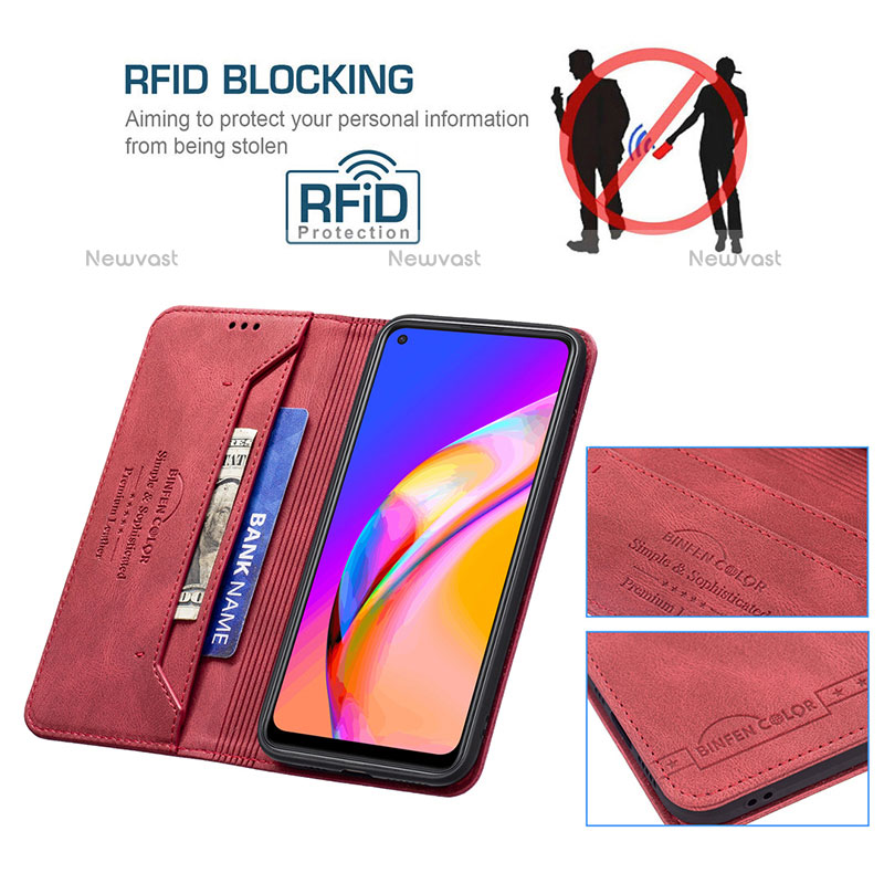 Leather Case Stands Flip Cover Holder B15F for Oppo A94 5G