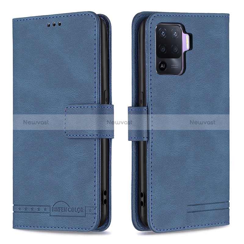 Leather Case Stands Flip Cover Holder B15F for Oppo Reno5 F