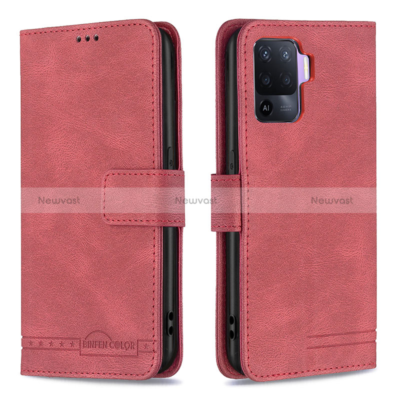 Leather Case Stands Flip Cover Holder B15F for Oppo Reno5 F