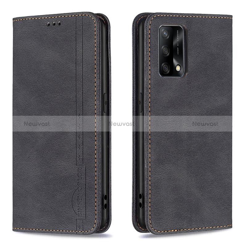 Leather Case Stands Flip Cover Holder B15F for Oppo Reno6 Lite