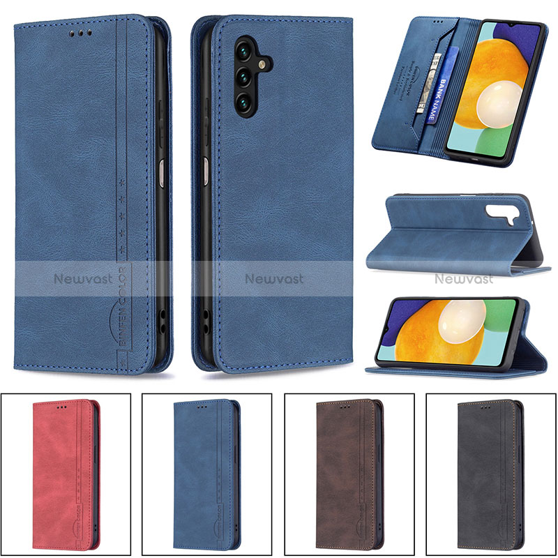 Leather Case Stands Flip Cover Holder B15F for Samsung Galaxy A04s