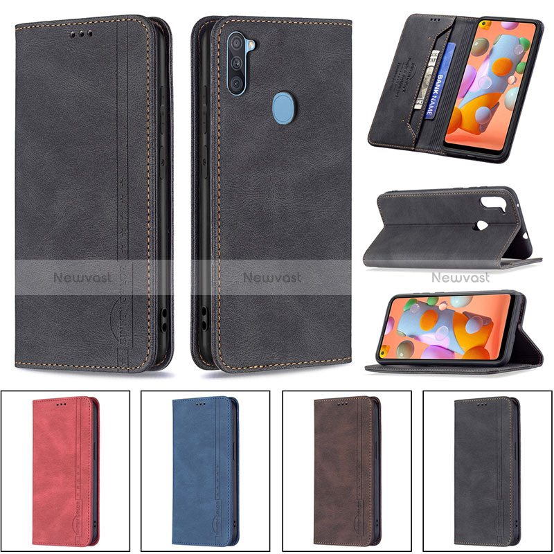 Leather Case Stands Flip Cover Holder B15F for Samsung Galaxy A11