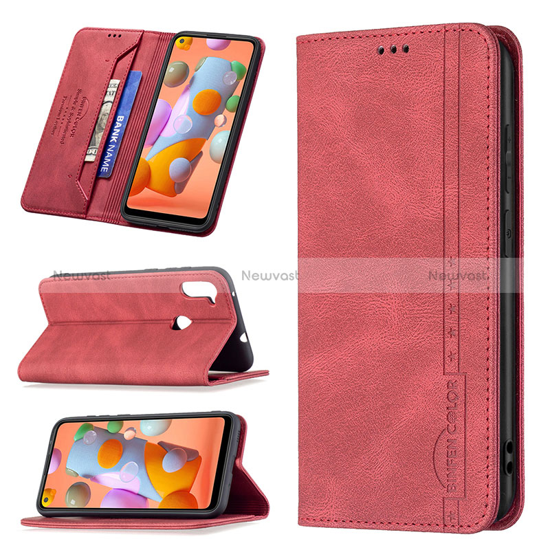 Leather Case Stands Flip Cover Holder B15F for Samsung Galaxy A11