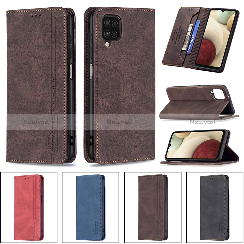 Leather Case Stands Flip Cover Holder B15F for Samsung Galaxy A12 5G