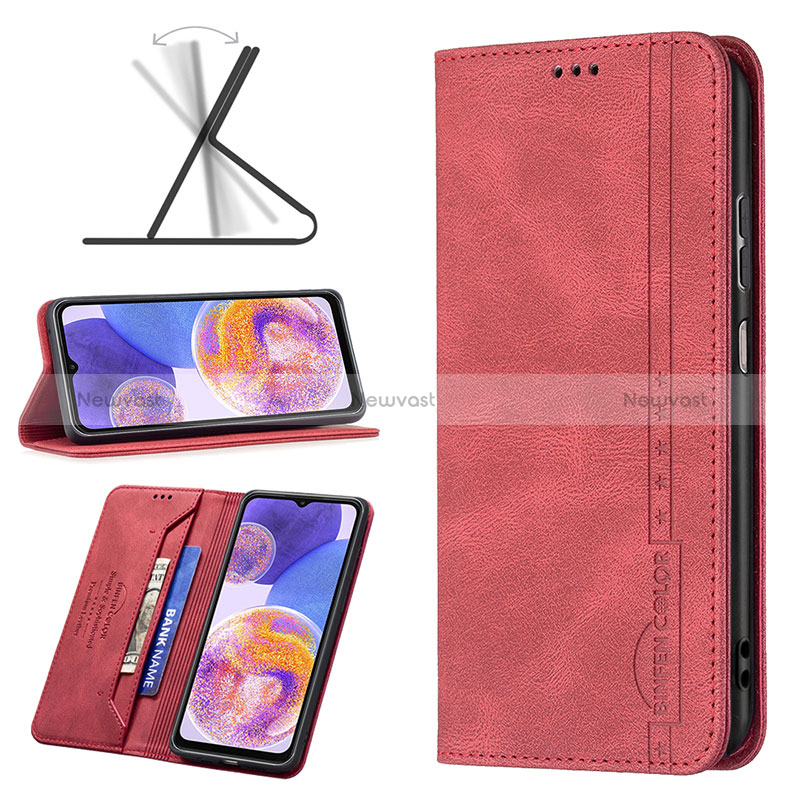 Leather Case Stands Flip Cover Holder B15F for Samsung Galaxy A23 4G