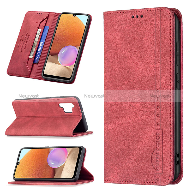 Leather Case Stands Flip Cover Holder B15F for Samsung Galaxy A32 4G