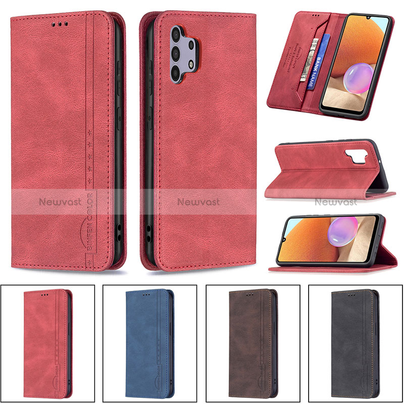 Leather Case Stands Flip Cover Holder B15F for Samsung Galaxy A32 5G