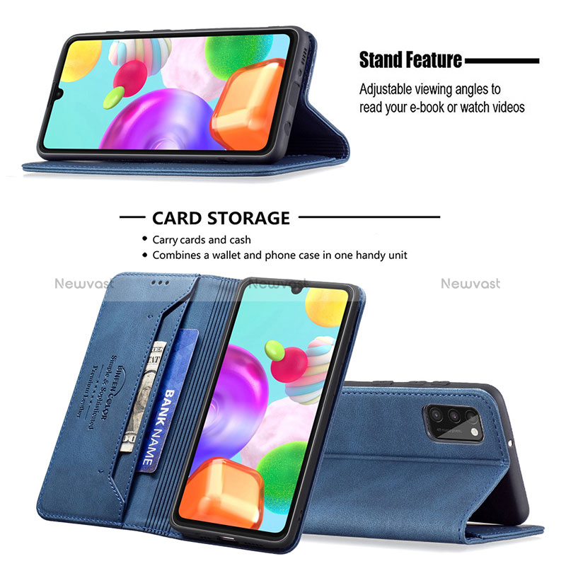 Leather Case Stands Flip Cover Holder B15F for Samsung Galaxy A41