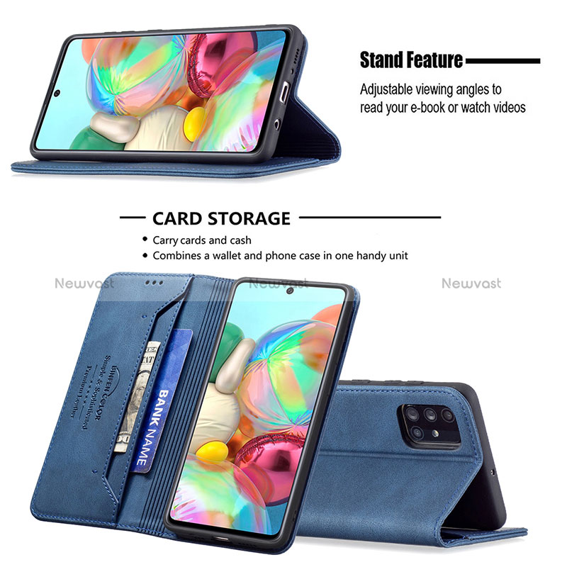 Leather Case Stands Flip Cover Holder B15F for Samsung Galaxy A71 5G