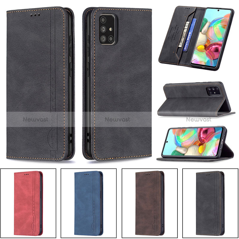 Leather Case Stands Flip Cover Holder B15F for Samsung Galaxy A71 5G