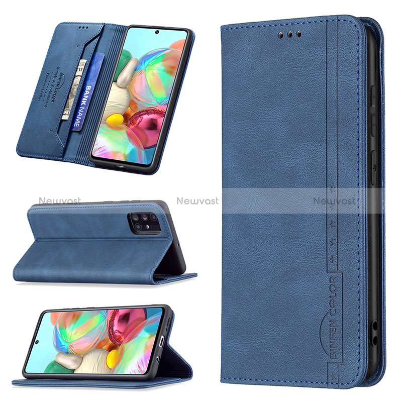 Leather Case Stands Flip Cover Holder B15F for Samsung Galaxy A71 5G