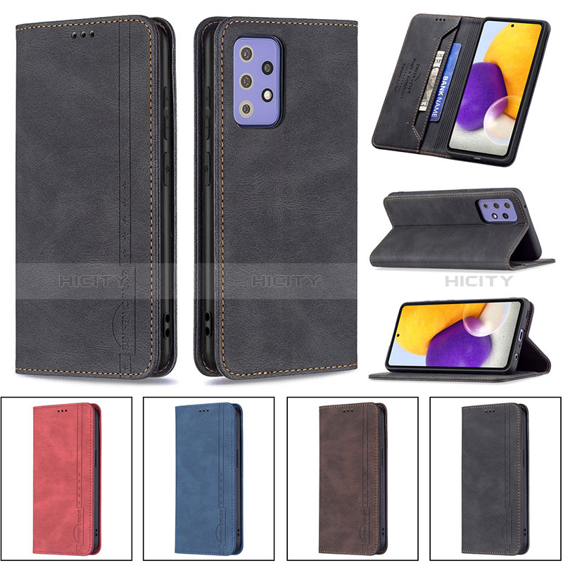 Leather Case Stands Flip Cover Holder B15F for Samsung Galaxy A72 4G