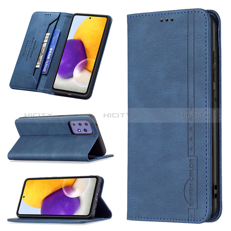 Leather Case Stands Flip Cover Holder B15F for Samsung Galaxy A72 4G